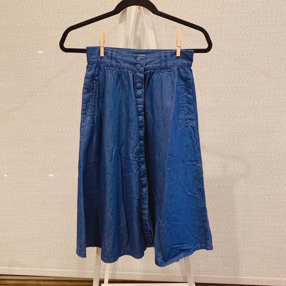 Zara Skirts Zara Denim Midi Skirt Poshmark